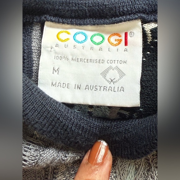 Vintage COOGI Australia 3D Knit Sweater Multicolor Geometric Textured Pullover M - Picture 6 of 6